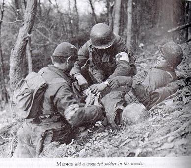 Combat medics in the field, World War II