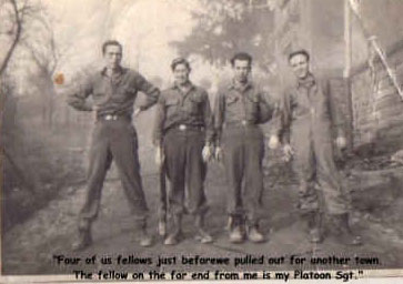 Utah Carl Nichols and three comrades, 110th Medical Battalion