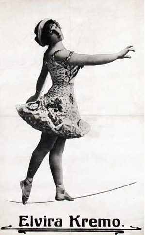 Elvira “Ella” Kremo, acrobat and addressee of the 1910 postcard