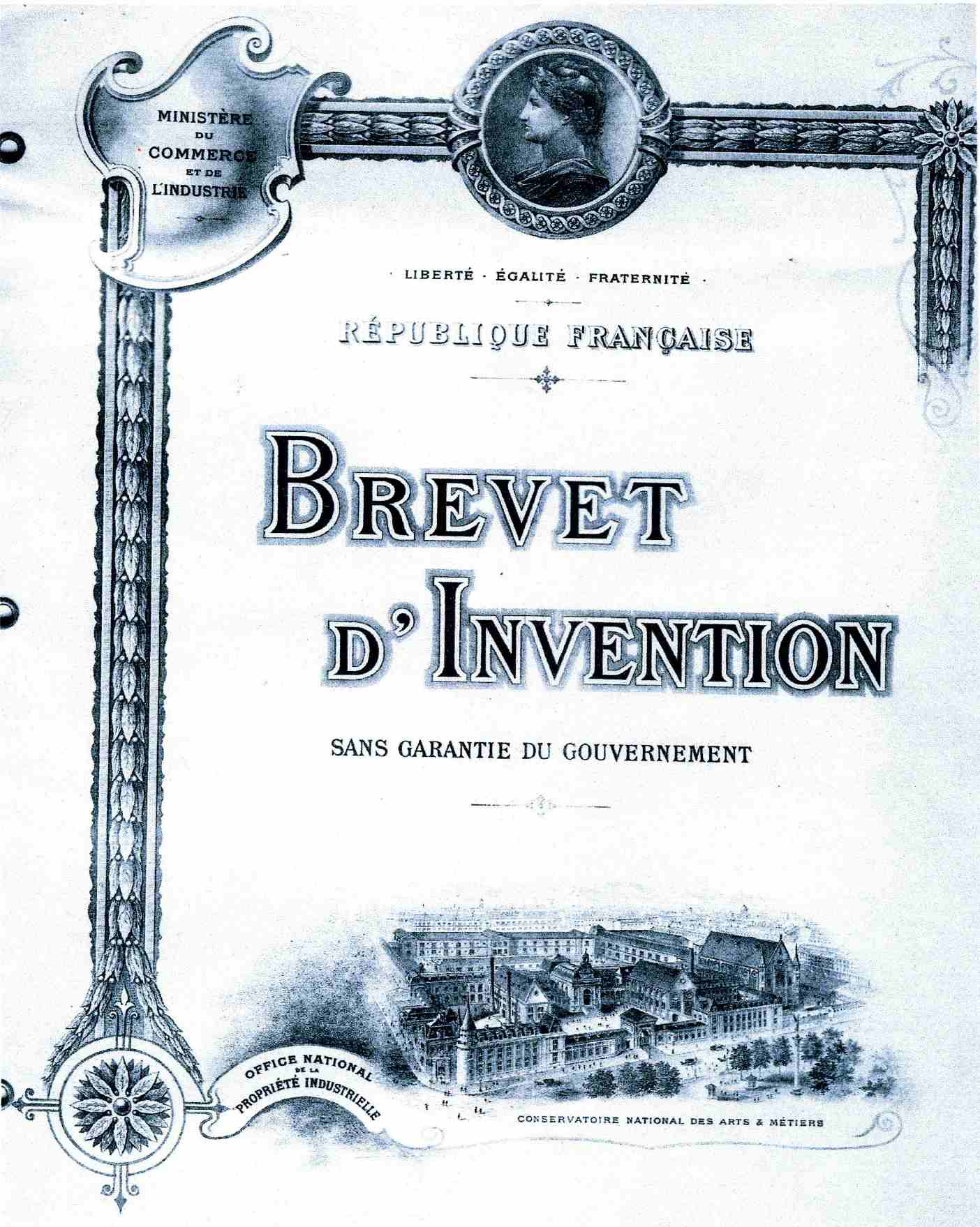 Theodor Kremka's French patent for a boot fastener, 1910 — page 1