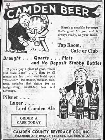 Camden Beer Advertisement - Camden Courier-Post - October 21, 1936
