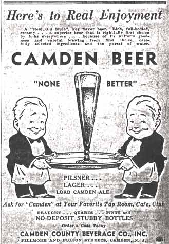 Camden Beer Advertisement - Camden Courier-Post - October 1, 1936