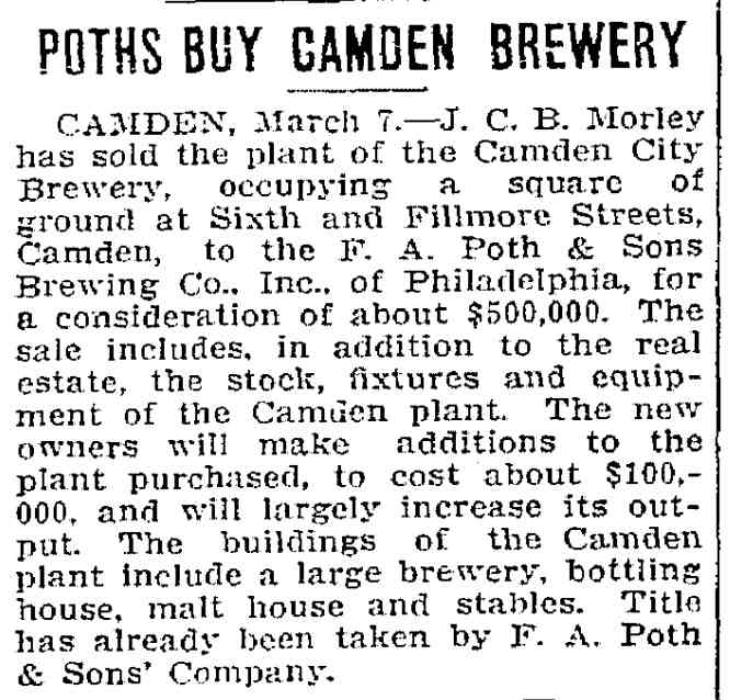 Poths Buy Camden Brewery