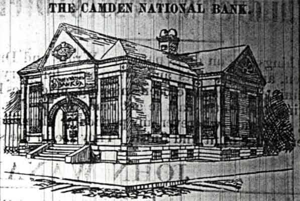 In New Quarters — Sketch of the Building and Officers of the New Bank, Camden Post, March 1, 1888, page 1
