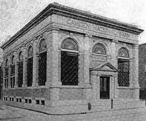 Camden National Bank at Broadway and Sycamore Street, 1925 — a view not seen since the completion of adjoining buildings