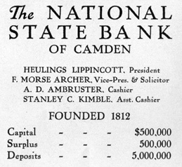 National State Bank of Camden advertisement, 1915
