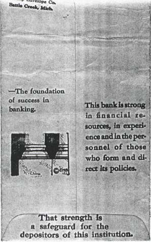 Third National Bank deposit envelope, reverse