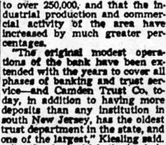Camden Courier-Post, July 1, 1948 — Camden Trust 75th anniversary article, part 4