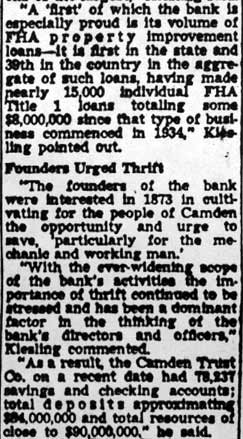 Camden Courier-Post, July 1, 1948 — Camden Trust 75th anniversary article, part 5
