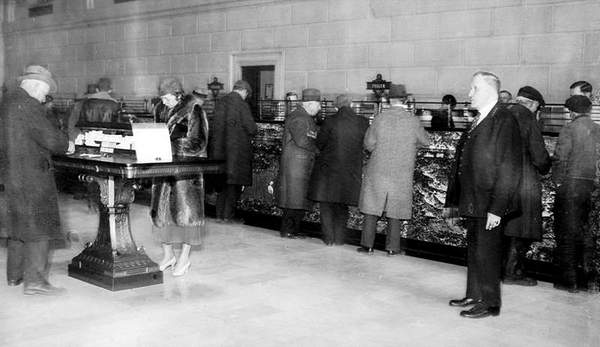 Interior of the First Camden National Bank at Broadway & Cooper Street, March 3, 1933
