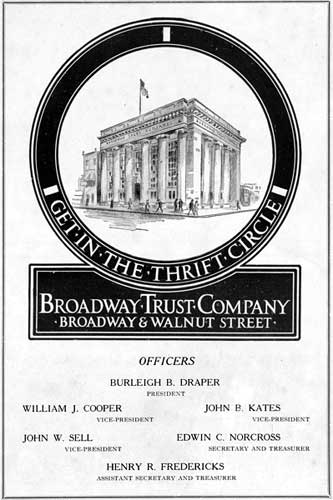 Broadway Trust Company advertisement, 1923 Camden High School Purple and Gold Yearbook
