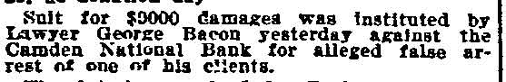 George Bacon vs. Camden National Bank, Philadelphia Inquirer, November 10, 1898