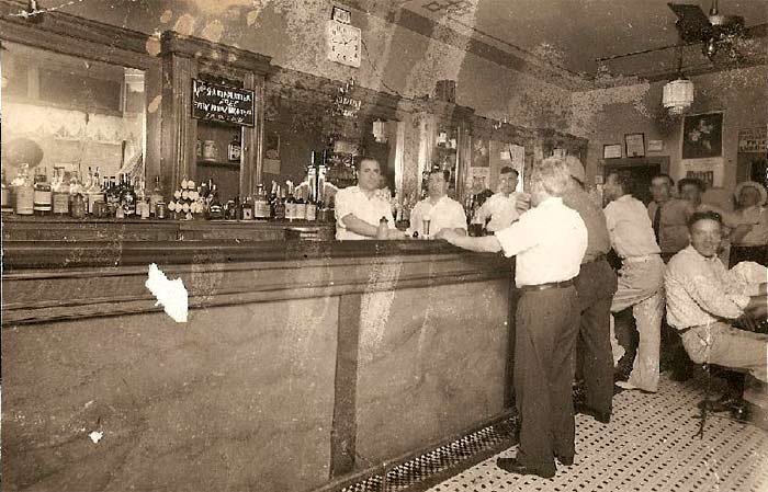 Mike and Fred Barbalace behind the bar before renovations, about 1940