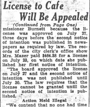 License to Cafe Will Be Appealed article, part 3