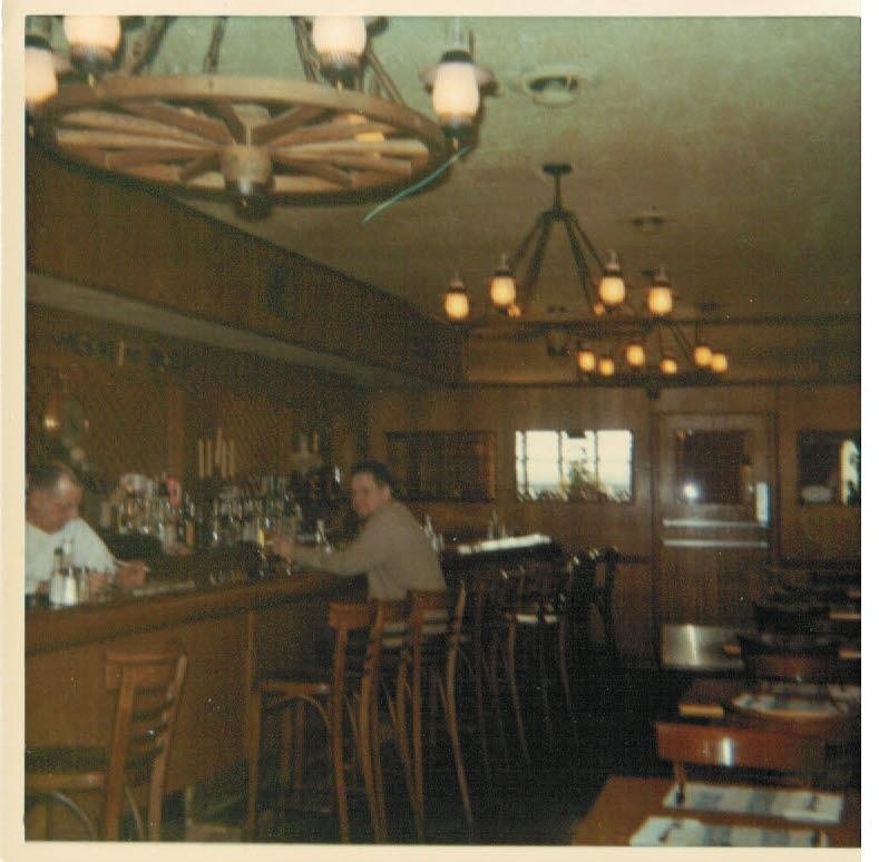 Inside Bruno's Cafe, looking toward the front door
