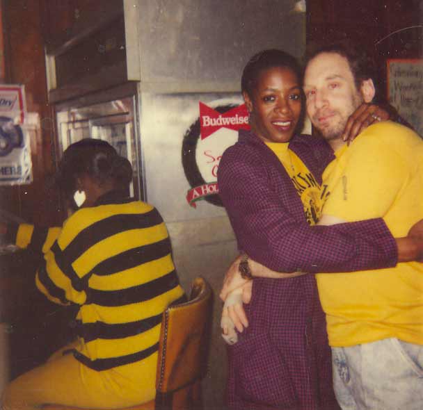Joann Rowe and Phil 'Funky White Boy' Casden at the Time & Place Lounge, December 1990