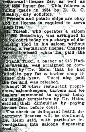 Cafes Need Permit for Free Lunches — October 16, 1936, column 2