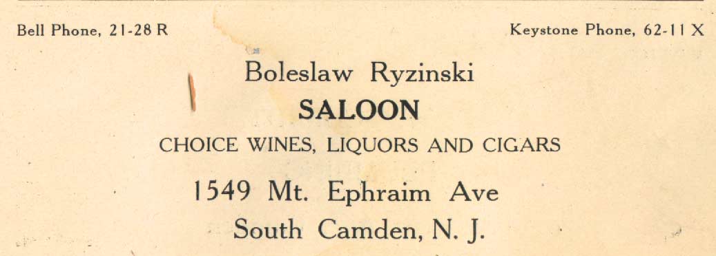 Boleslaw Ryzinski advertisement — First Annual Grand Ball program, Jefferson Athletic Association, February 21, 1919