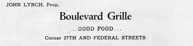 Boulevard Grille advertisement — St. Joseph's Church yearbook, 1943