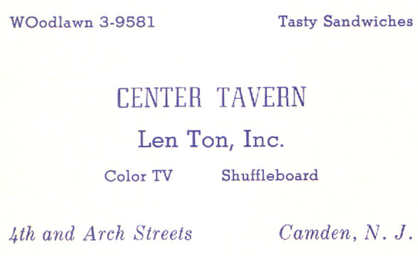 Center Tavern, 5-7-9 North 4th Street — 1959