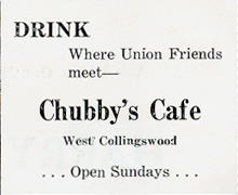 Chubby's advertisement, January 27, 1939