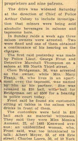 Camden Courier-Post, August 26, 1935 — Sunday Raids on 2 Saloons Trap Owners, continued