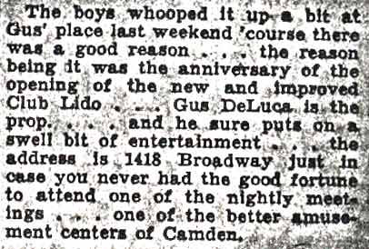 Philip A. Glass column mentioning Club Lido, October 17, 1936