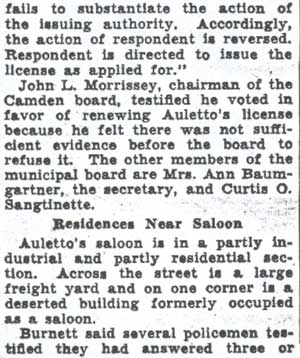 Auletto Wins Fight For Saloon License (continued) — Camden Courier-Post, August 3, 1936