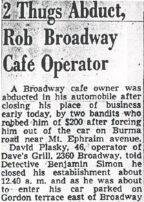 2 Thugs Abduct, Rob Broadway Cafe Operator — Camden Courier-Post, April 11, 1950