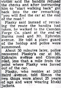 2 Thugs Abduct, Rob Broadway Cafe Operator (continued) — Camden Courier-Post, April 11, 1950