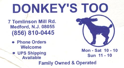 Donkey's Too business card