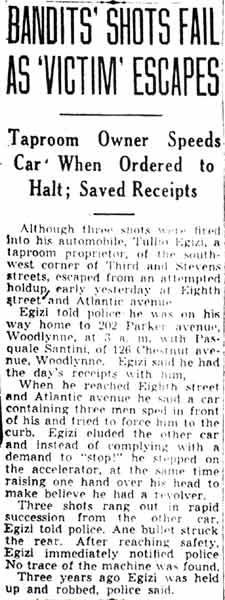 Camden Courier-Post, April 27, 1942 — Bandits' Shots Fail as 'Victim' Escapes