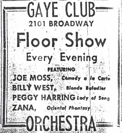 Gaye Club advertisement, 2101 Broadway, Camden — Camden Courier-Post, January 15, 1941