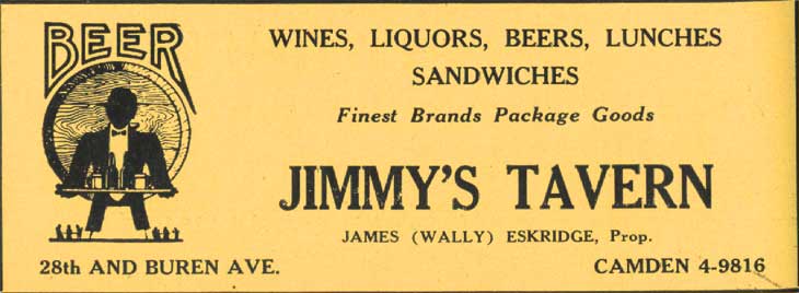 Jimmy's Tavern advertisement — Polk's Camden City Directory, 1947 (large)