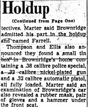 Camden Courier-Post, December 1, 1951 — Holdup, continued from page one