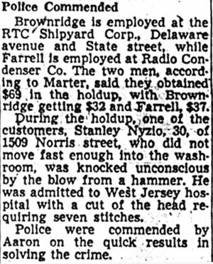 Camden Courier-Post, December 1, 1951 — Police Commended