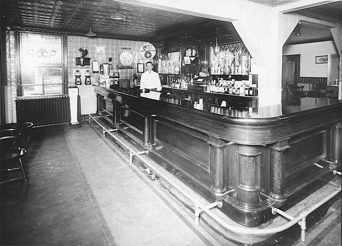 Frederick A. 'Fritz' Strahle, Behind the Bar at Strahle's Grill 1935.