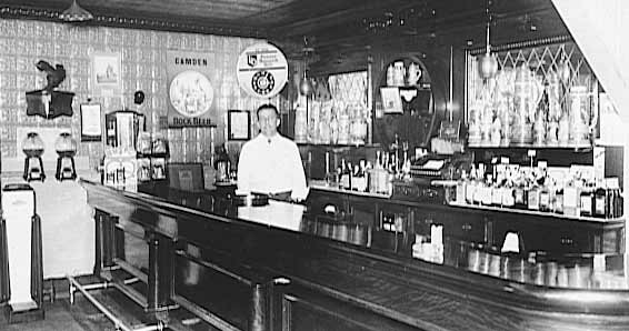 Frederick A. 'Fritz' Strahle, Behind the Bar at Strahle's Grill 1935.