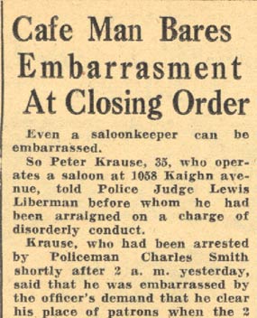 Camden Courier-Post, August 22, 1935 — Cafe Man Bares Embarrassment At Closing Order
