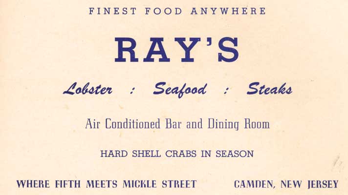 Advertisement for Ray's in the 1959 Veterans Boxing Association Ring No. 6 banquet program