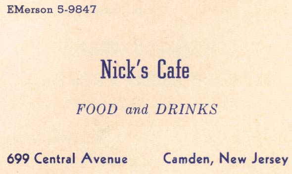 Nick and Sophie's Tavern advertisement, Veterans Boxing Association Ring No. 6 banquet program, April 20, 1959