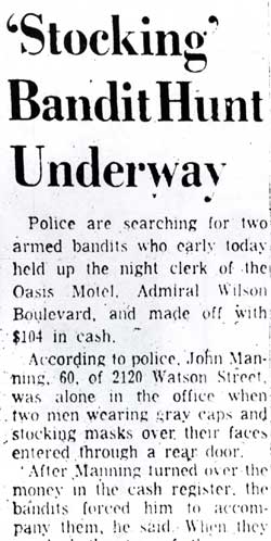 Stocking Bandit Hunt Underway, Camden Courier-Post, July 10, 1967