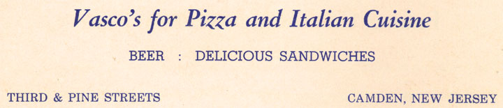 Vasco's Cafe advertisement in the April 20, 1959 Veterans Boxing Association Ring No. 6 Banquet Program