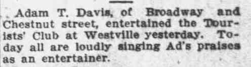 Tourists' Club Entertainment, Camden Daily Courier, April 17, 1911