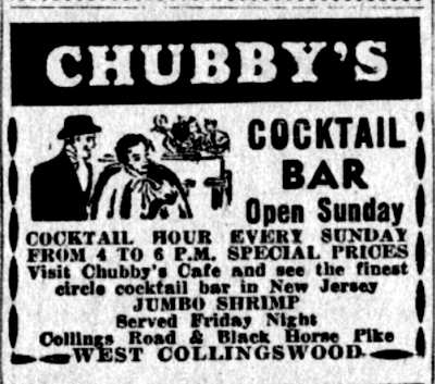 Chubby's Cocktail Bar advertisement, July 26, 1941