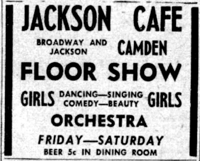 Jackson Cafe Floor Show advertisement — July 26, 1941