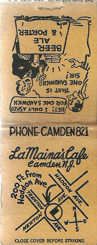 LaMaina's Cafe matchbook cover