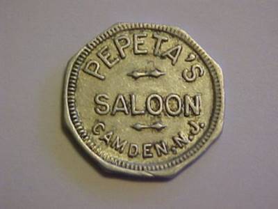 Pepeta's Saloon token, front (second token)