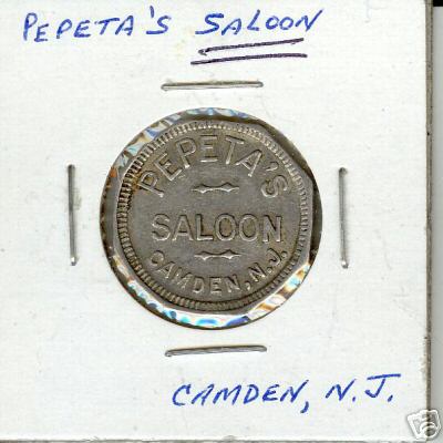 Pepeta's Saloon token, front