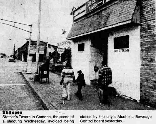 Stetser's Tavern, the scene of a shooting, March 1982